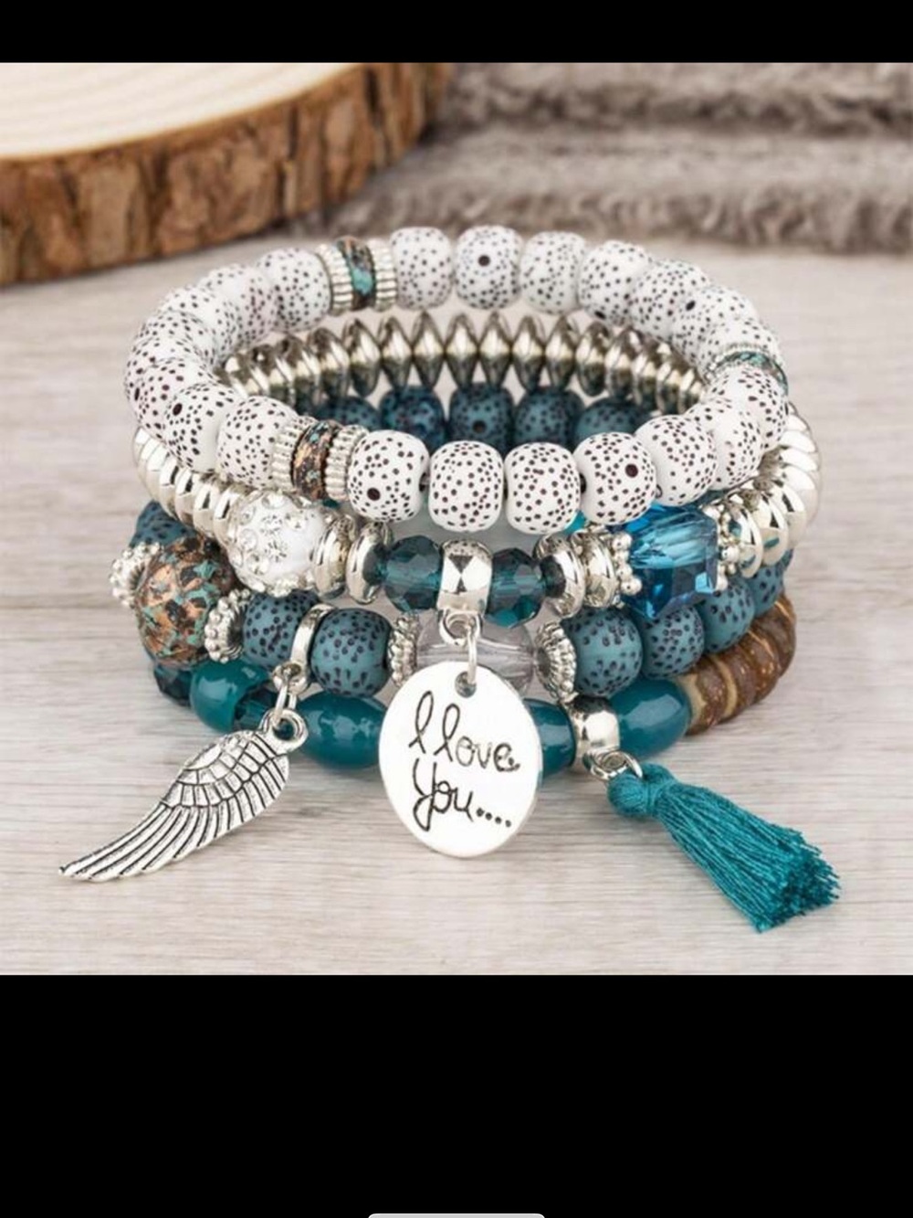 Beaded Charm Bracelet Set